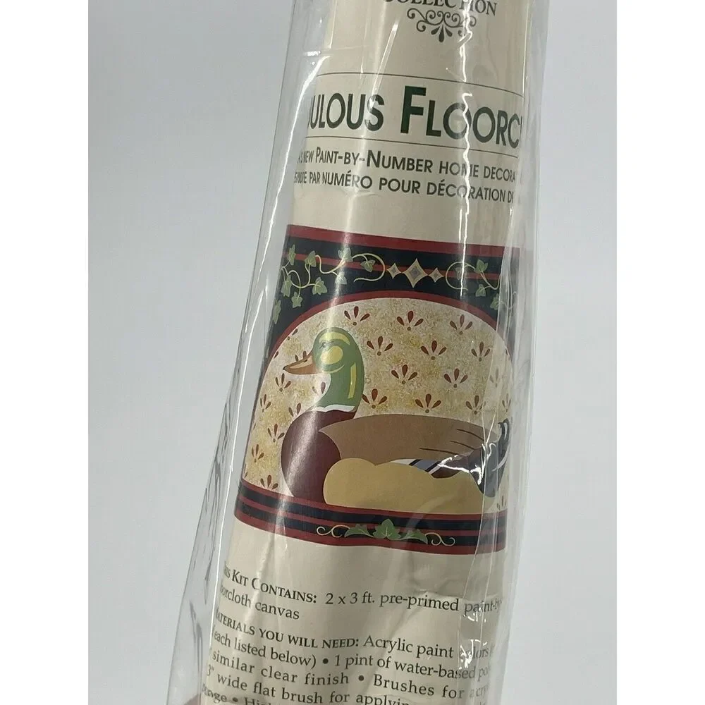 Fabulous Floorcloths Canvas Paint Kit Michael Leclair Mallard Duck 2’ By 3’ DIY